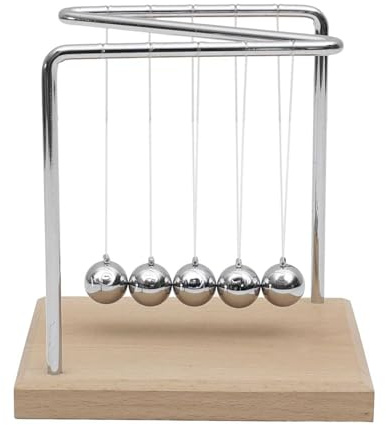 HOME DECO FACTORY Schmuckständer Metall Baum-Design Schwarz | Metall, Newtonsche Wiege, dekoratives Lernobjekt, minimalistisches Design, faszinierende Bewegungen, 15 cm, braun und grau