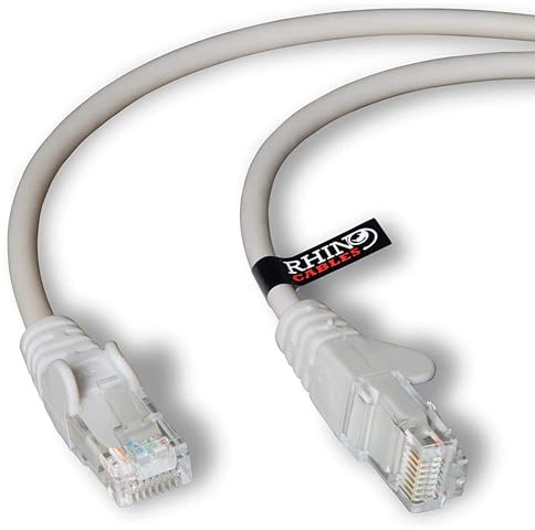 rhinocables CAT 6 High-Speed Gigabit Ethernet Cable - Patch Network Lead for LAN| Snagless UTP With LSZH Jacket | RJ45 Connector - Internet, Router, Modem, Smart TV, PC & More (3m, Grey, Pack of 7)