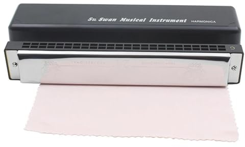 Mundharmonika-Set Professionelle 24-Loch-Tonart C Und D, Doppelseitige Mundharmonika, Silberne Tremolo-Mundharmonika, Spielinstrumente Für Anfänger(C key)