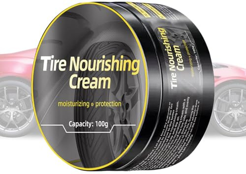 Cire d'entretien des pneus – 100 g de crème de nettoyage pour pneus, vernis dégraissant pour roues, cire d'entretien des roues, nettoyant auto protecteur longue durée pour la restauration