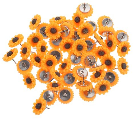 KICHOUSE 50stücke Sonnenblumen-heftzwecken Aus Harz Und Bunte Stecknadeln Für Korkplatten Praktische Pinnnadeln Für Büro Zuhause Und Bastelprojekte Multifunktionale Kartenmarkierer