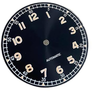 ZONABSQQ Esfera de reloj de 33,5 mm modificada for calibre NH35/NH36/4R/7S. Esfera verde luminosa, con fecha única o sin fecha y logotipo S.