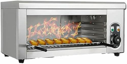 Commercial Electric Cheese Melter and Grill, 2000W High-Power Salamander Broiler for Perfect Melting, Toasting, and Grilling, Adjustable Temperature Stainless Steel Oven
