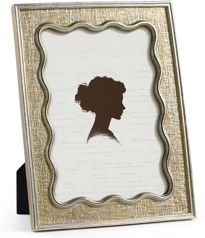 Afuly Vintage Bilderrahmen 13x18 Gold Harz Fotorahmen Picture Frame | Tisch oder Wand, Hoch- oder Querformat, geschwungenes Profil; Geburtstags- oder Jubiläumsgeschenk für Frauen, Mama und Paare