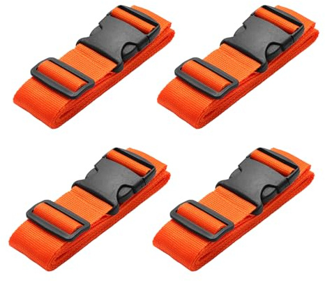 pwkauka Luggage Straps for Suitcases, 4 Pack, TSA Approved, 40-78 Inches | Thickened Nylon Webbing Straps And Quick Release Buckle, Keeps Zippers Shut On Carry On And Checked Bags