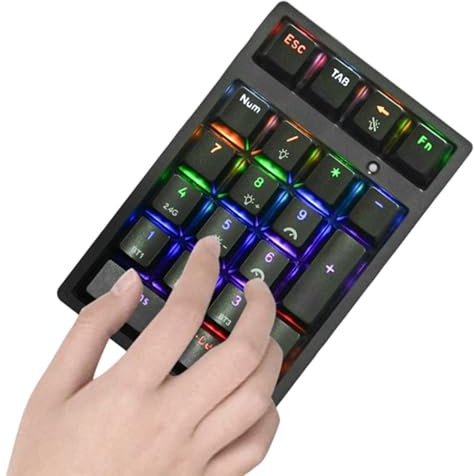 Generico Tastierino Numerico Tastiera Meccanica Portatile | Tastierino Numerico Universale Senza Fili da 21 Tasti Adatto Per La Contabilità Finanziaria E Per I Desktop I Computer I