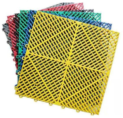 Dalles De Sol Modulaires Emboîtables En Caoutchouc Avec Tapis De Drainage For Terrasse, Salle De Bain, Cuisine, Jardin, Piscine, Patio, Balcon.(Red,8 pieces)