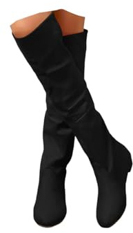Stivali con zeppa da donna UK, slouchy ginocchio alto piatto tacco basso metà polpaccio stivali cerniera laterale punta rotonda in pelle lunghi sexy eleganti stivaletti larghi comodi slip on scarpe