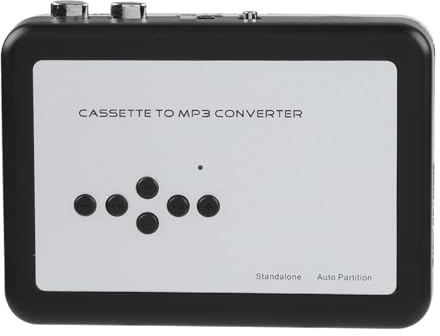 Naroote Convertitore da Cassetta a MP3 Lettore Musicale Portatile USB per Acquisizione di Vecchi Nastri, Plug and Play per Computer/lettore MP3, Alimentato a Batteria/USB