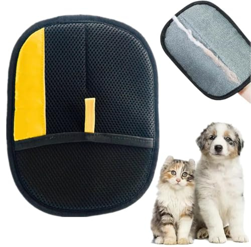 Fellmagnet Handschuhe Doppelseitig für Hunde & Katzen 2026 Upgrade Atmungsaktive Haustierhaarentferner mit Anti-Statik-Funktion, Effiziente Pflegehandschuhe Katzenhaarentferner Handschuh (1-PCS)
