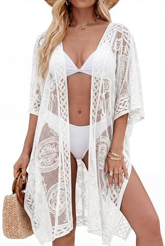 colornival Lace Beach Cover Up for Women | Open Front Bikini and Bathing Suit Cover Up, Beach Dress for Holiday