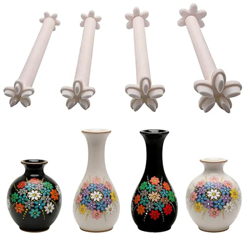DHER 4 Pezzi Strumenti Goffratura Per Dipingere Punti Strumento Petalo Per La Pittura A Punti Mandala Arte Strumenti Punteggiatura Dotting Strumento Palla Penne Per Punti E Motivi Creativi (Fiori)
