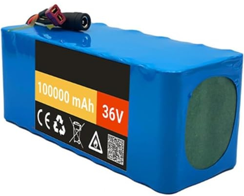 36V 100Ah 10S4P Batería para Bicicleta Eléctrica, Resistente Al Agua, De Iones De Litio, con Cargador, para Patinete Eléctrico, con BMS Integrado(XT30+DC)