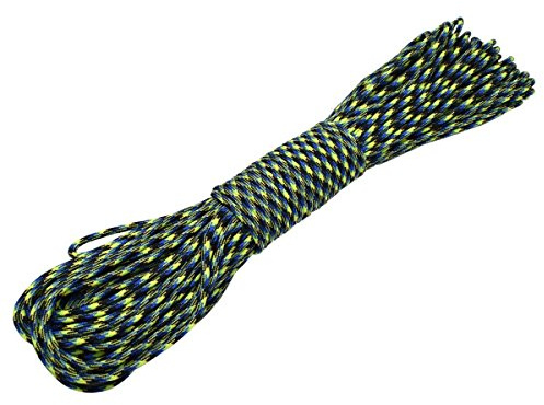 Paracord 550 Type III Paracorde Plusieurs couleurs 30 mètres Cordage en nylon stable avec âme à 7 filins Idéal pour le plein air, le camping, le jardin et le tressage de bracelets , Mehrfarbig