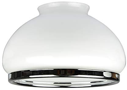 Westinghouse Lighting Tulipa Cupular Opal con Banda Cromada, Blanco (8705340)