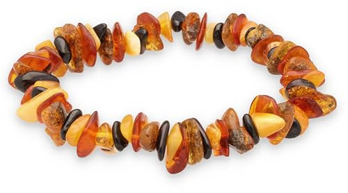 Lebensquelle Plus Bernstein mehrfarbig Splitterarmband | Handgefertigtes Elastisches Stretch Splitter Armband | Echter natürlicher Edelstein (Bernstein, multimix)