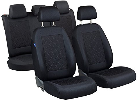 POLO Sitzbezüge - 1 Set - Farbe Premium Schwarz gepresstes Karomuster