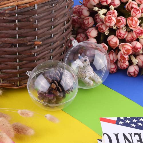 20 palline trasparenti da 5 cm, palline vuote in plastica da riempire, decorazioni per albero di Natale, decorazioni per Capodanno, feste di nozze e decorazioni per la casa