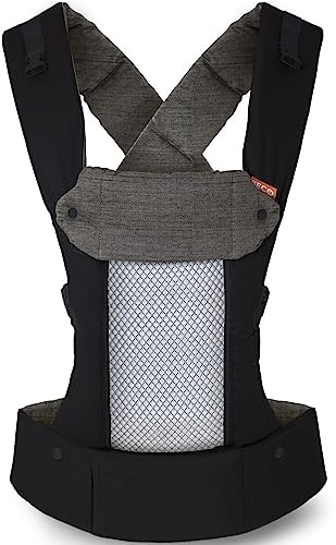 Beco 8 - Portabebés híbrido para recién nacidos a niños pequeños, mochila y portabebés delantero con asiento ajustable, soporte ergonómico de 7 a 45 libras (negro frío)