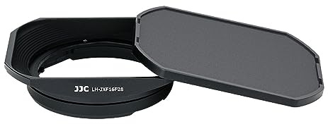 JJC Metall Gegenlichtblende für Fujifilm XF 16mm F2.8 R WR Lens | Lens Hood mit verschiebbarem Objektivdeckel, Passend für 49mm Filter, Blendschutz, Matte Innenfläche