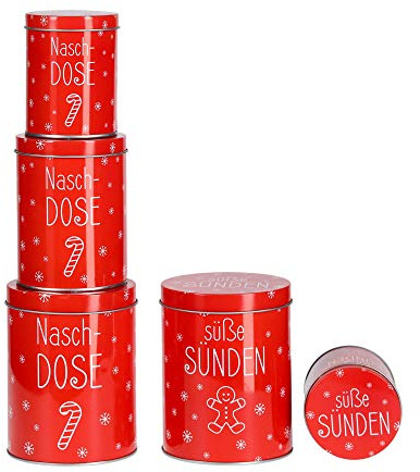 Bakburk jul – 2 x 3 set – kakkakor burk förvaringsburk med lock rund