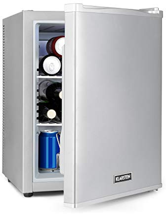 KLARSTEIN Mini Frigo da Camera, Frigo Portatile da Camera, Frigorifero Piccolo da Ufficio, Mini Frigo Bar da Camera con LED, Ripiani Rimovibili, Mini Frigo Portatile Campeggio e Skin Care 6-15°C, 40L