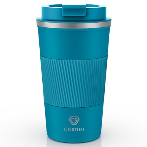 CS COSDDI Thermobecher- Isolierbecher, Edelstahl Travel Mug, 18oz/510ml Vakuum auslaufsicher Reisebecher mit Deckel, Autobecher, doppelwandig isoliert für Kaffee, Wasser und Tee, Kaffee-to-go Becher
