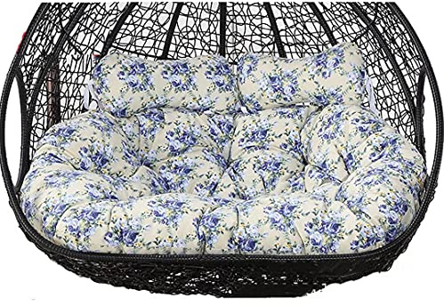 Yadlan HäNgesessel Kissen XXL, Groß Sitzkissen HäNgesessel 2 Personen, Ultra Dick Anti-Verformung Auflagen & Polster für Schwingsessel, Outdoor Indoor HäNgesessel Polsterauflage Fleur C
