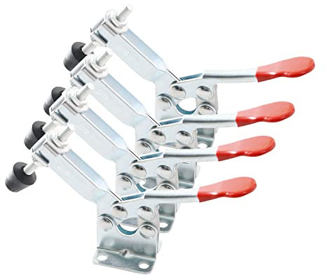 Ohamtes 4PCS Carbon Steel Type 201B, 100KG 220 lbs clamping force, quick clamping tool, hand toggle locking clamp, horizontal quick clamp, tool clamp