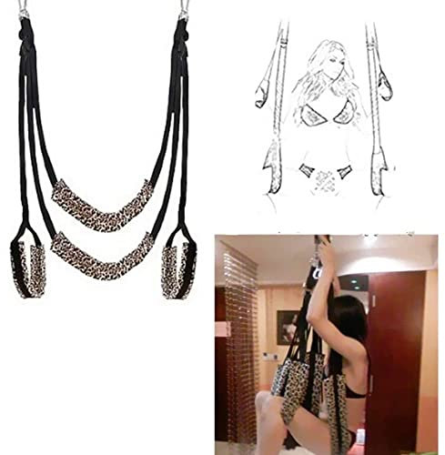 Iron-Story Balançoire Suspendue à 360 degrés à imprimé léopard, Peut Supporter jusqu'à 600 LB pour Un Jeu de Posture de Couple