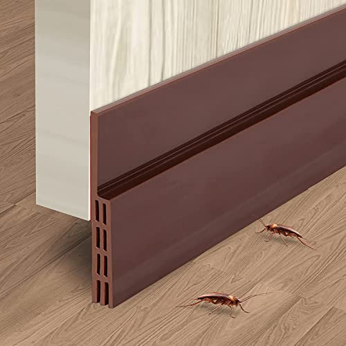 Burlete Puerta,YIHAIC Burlete Bajo Puerta Burlete Autoadhesivo de Goma de Silicona, Antipolvo Aislamiento Acústico Prueba De Viento y Agua (200 x 5 cm, Marrón)