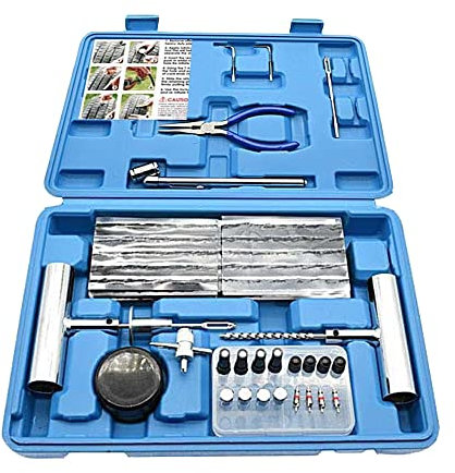 ETOPARS Reifen Reparaturset 67 Stück Auto Reifenreparaturset Autoreifen Flickzeug Reifenreparatur Werkzeug Reifenpannen Reparatur Tubeless Tire Repair Motorrad Blau