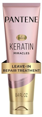 Pantene Keratin Leave-In Conditioner with Argan Oil, Protein Treatment for Dry, Damaged & Color-Treated Hair, Repairs Split Ends & Protects from Damage, Formaldehyde-Free, 8.4 Fl Oz