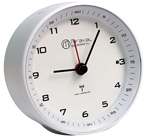 Miraval Funkwecker Premiumline DCF77 Funkwecker Reisewecker Analoger Wecker geräuschlos kein Ticken Design Funkwecker