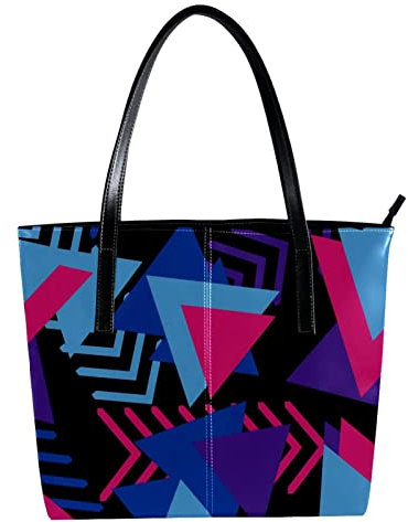Schultertasche Leicht Casual Schultasche Lehrertasche Handtasche Geldbörse Muster Geometrisch Abstrakt Dreieck Lila Blau Rosy, Mehrfarbig
