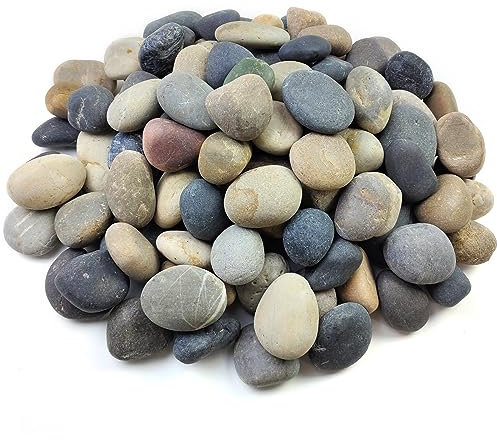 FANTIAN 9 kg natürliche Flussfelsen, mexikanische Strandkiesel, 5,1 - 7,6 cm, dekorative Flussfelsen für Landschaftsbau, Garten, Pflastersteine, Pflanzenfelsen, Basteln, Gehwege und dekorative Steine