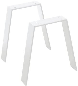 modernLOFTart Tischkufen Weiß Vm 60x10 mm - Tischbeine Metall aus Flachstahl Sandgestrahlt und Pulverbeschichtet - Tischgestell Breite 40cm, Höhe 42cm - Industrial Loft