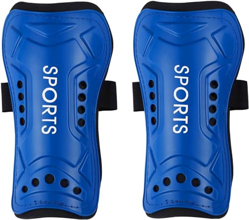 Football Shin Pads, Kids Youth Shin Guards Beginner Elite Athlete Perforated Breathable Shin Pad for Boys And Girls Football Games Leg Calf Protective Gear (6-15 years) (Blue)