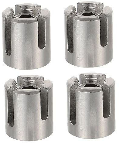 4 Stück Drahtseil-Befestigungsclip drahtseilklemme drahtseil befestigung Metall Drahtseilbefestigung Seilverbinder Kabelklemme Kreuzclip Rostfreier Stahl Sicherungsclip Futter