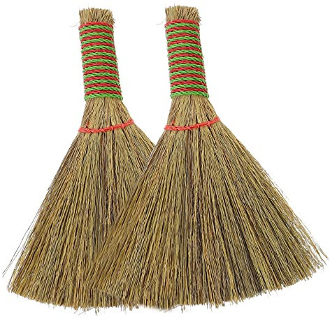 COLLBATH 2pcs Desktop Broom Small Hand Broom for Home Office Cleaning of Desktop Dust Brush Short Handle for Indoor Floor Sweep