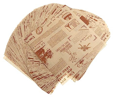 OUNONA 200pcs Practical Paper English Newspaper Baking Paper Greaseproof Sheets for Parties Weddings Catering