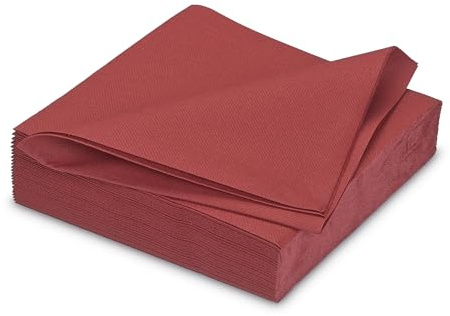 AVA Servietten stoffähnlich 40x40cm 25 Stück - Farbauswahl - Airlaid saugstark - Einweg Tischservietten zum Falten - Einfarbige Papierservietten für Hochzeit Geburtstag Gastronomie - Bordeaux