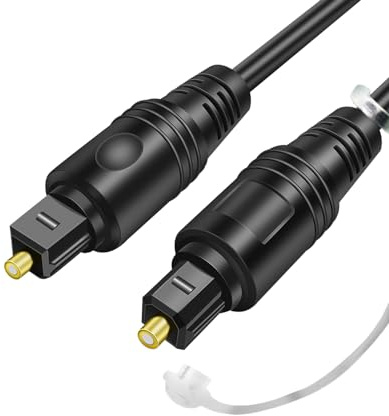 YAODHAOD Optisches Kabel für Stereosysteme/Verstärker/Verstärker, Heimkino, Xbox One/PS4, Mehrkanal vergoldete Anschlüsse, TOSLINK zu TOSLINK, Digital S/PDIF Kabel (3M)