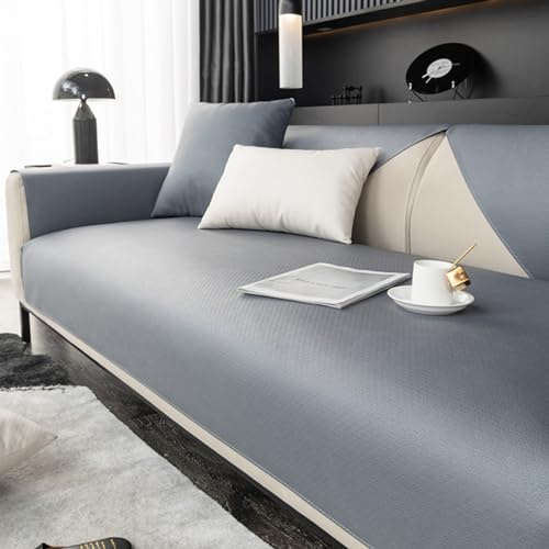ZCXRYFL Sofabezug FüR L/U-Form Ecksofa 1 2 3 4 Sitzer-rutschfest-Sofa üBerwurf Decke Wasserdichter Couch üBerzug FüR Leder/Holz/Stoff Sofa Cat Kratzfeste Sofa Decken, Kunstleder(110X160cm,Gray 2)
