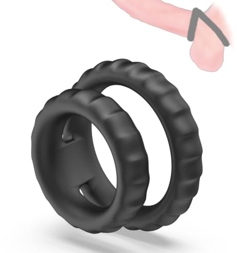 Anelli in silicone durevoli Uomo ritardato doppio anello Pratica Props Accessori
