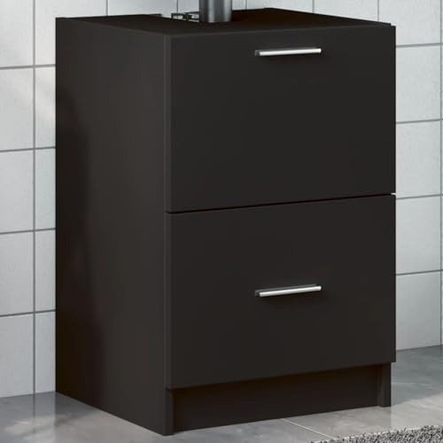 ZEYUAN Waschbeckenunterschrank Schwarz 40x37x59 cm Holzwerkstoff, Unterschrank Waschbecken, Badezimmer Unterschrank, Badmöbel, Badschrank - 848102