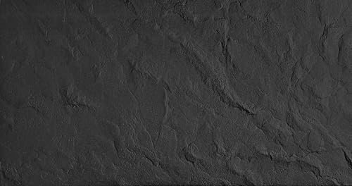 DECCART | Pannelli decorativi per pareti 3D boiserie, rivestimento parete in polistirolo, pannelli murali per interni, design elegante, facile montaggio, dimensione 100x50 cm, Roccia Nero, 0,5m2