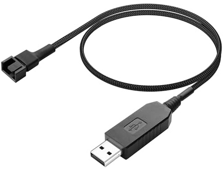 PNGKNYOCN 12V USB auf 4PIN Lüfter Step-Up Kabel, USB Stecker auf 3-Pin / 4-Pin PWM Lüfter geflochtenes Stromadapterkabel für PC Kühlungslüfter（0.5M）