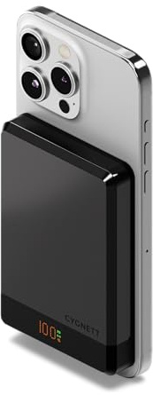 Cygnett MagSlim 10K Magnetic Wireless Power Bank - 10W Fast Wireless & 15W USB-C Charging per iPhone 15/14/13, MagSafe Qi Compatibile