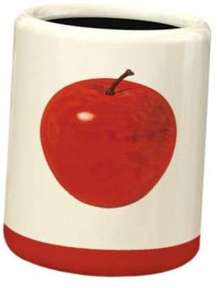 perfk Cubo de Basura, contenedor de Basura, Cubo de Basura Redondo, Cubo de Basura Impermeable, Papelera para baño, Oficina, hogar, Entrada de baño, Fondo Rojo